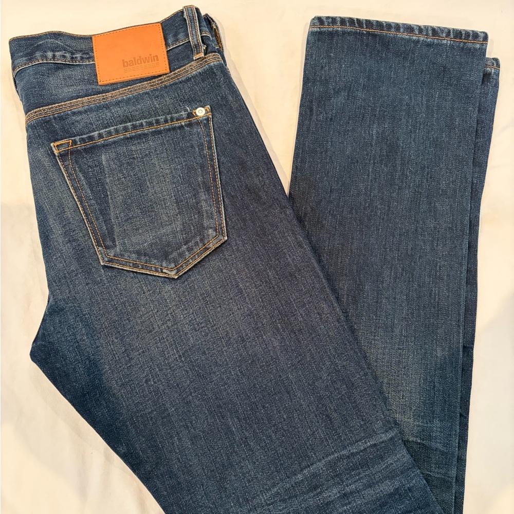 Baldwin Men's Blue Jeans 33 The Henley The Classic Slim